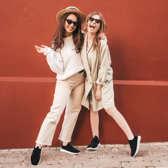 Women H Black-white Running Tennis Lightweight Workout Sport Jogging Sneakers - Picture 7 of 7